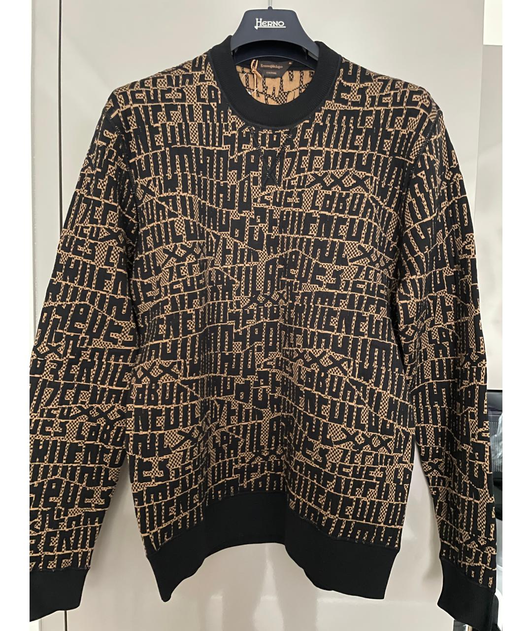 ERMENEGILDO ZEGNA XXX Коричневый хлопко-эластановый джемпер / свитер, фото 8