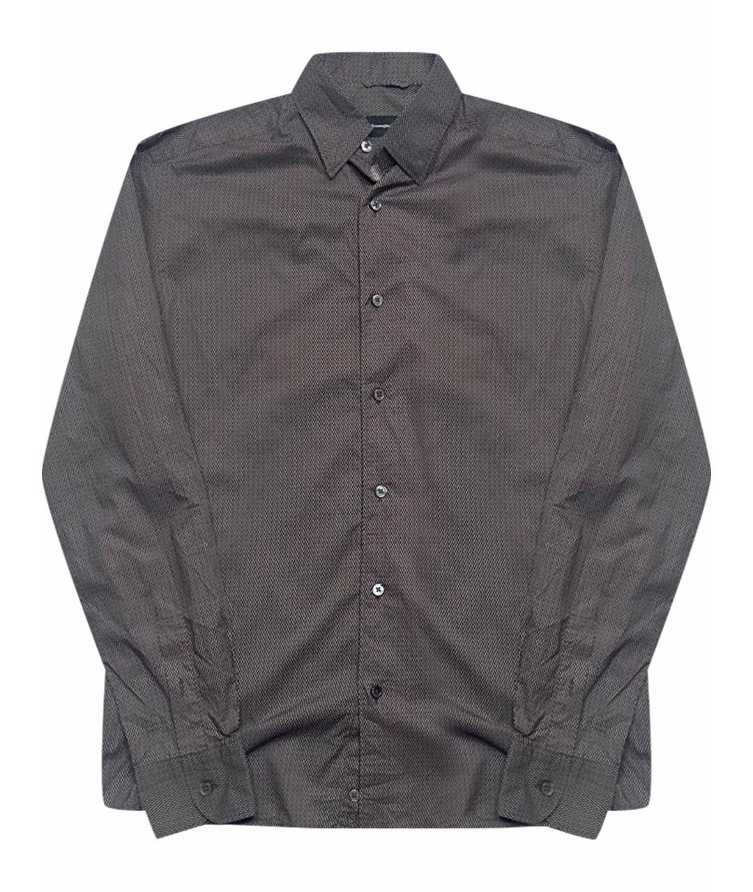 ERMENEGILDO ZEGNA Коричневая хлопковая кэжуал рубашка, фото 1