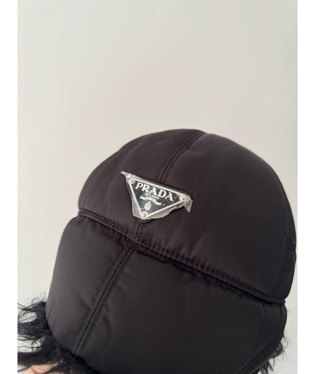 PRADA Черная шапка, фото 6