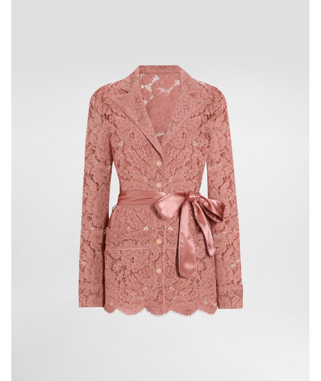 DOLCE&GABBANA Розовая кружевная рубашка, фото 6