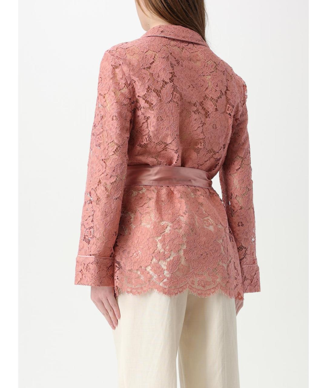 DOLCE&GABBANA Розовая кружевная рубашка, фото 3
