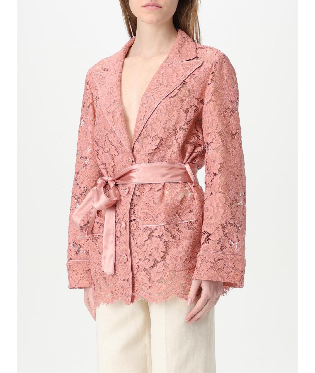 DOLCE&GABBANA Розовая кружевная рубашка, фото 4