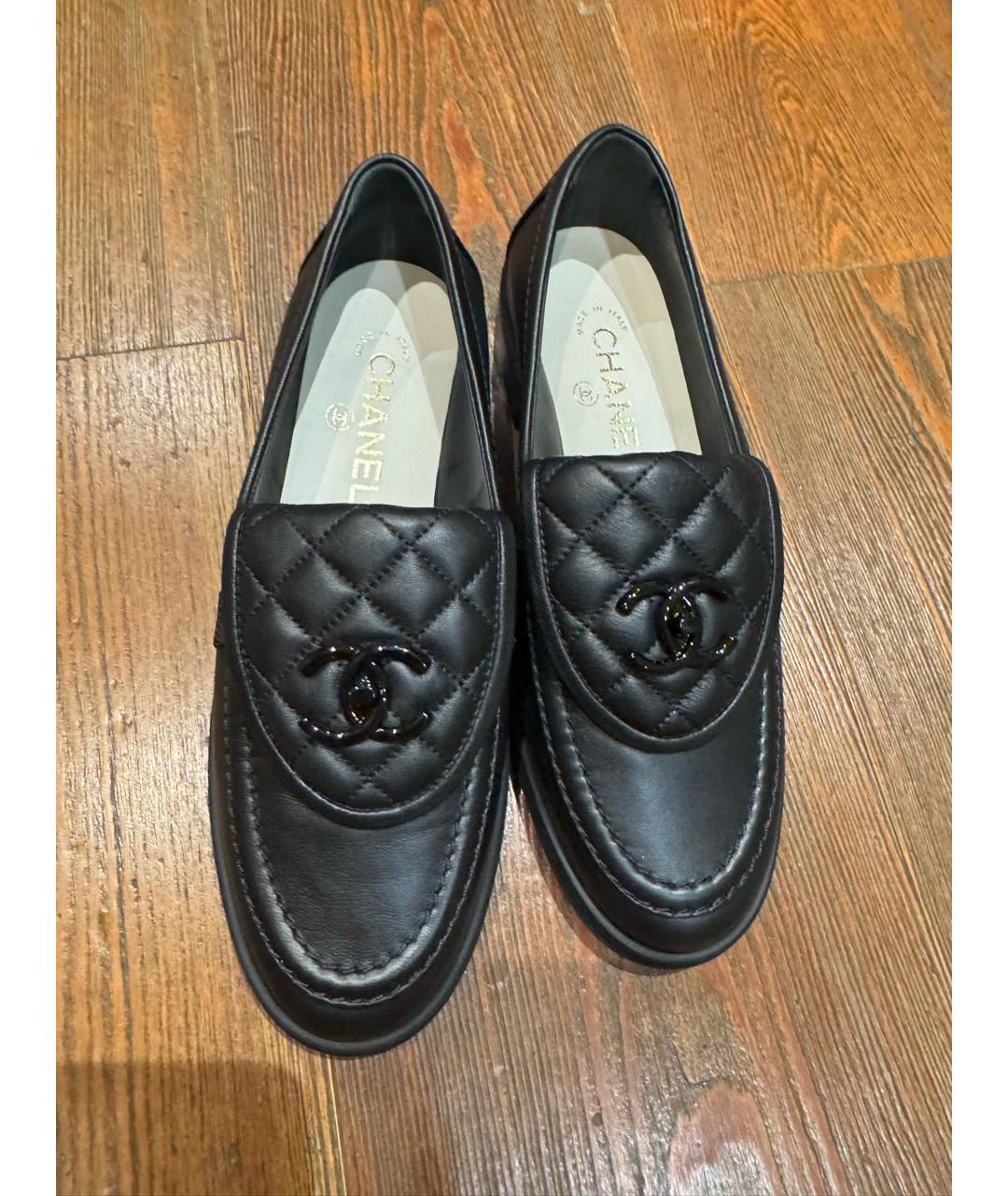 CHANEL Черные кожаные лоферы, фото 7