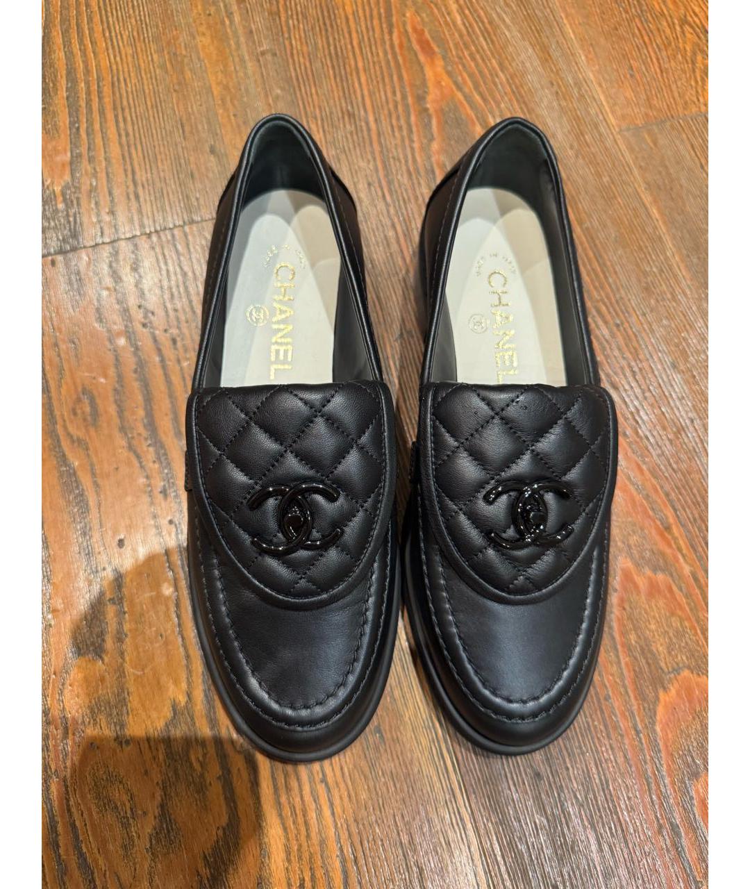 CHANEL Черные кожаные лоферы, фото 2