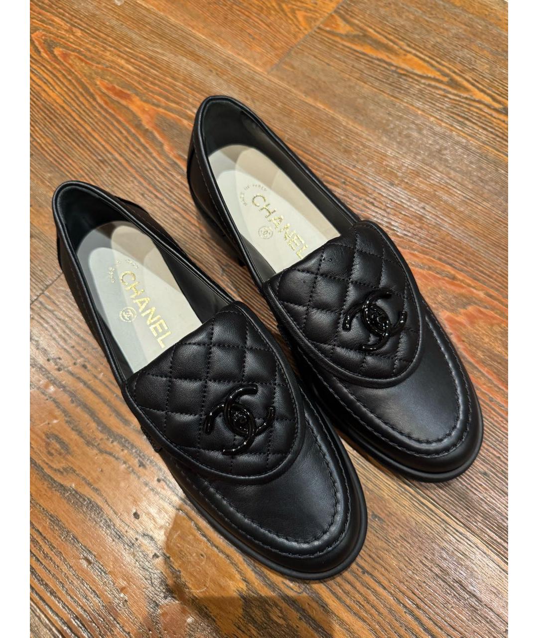 CHANEL Черные кожаные лоферы, фото 6