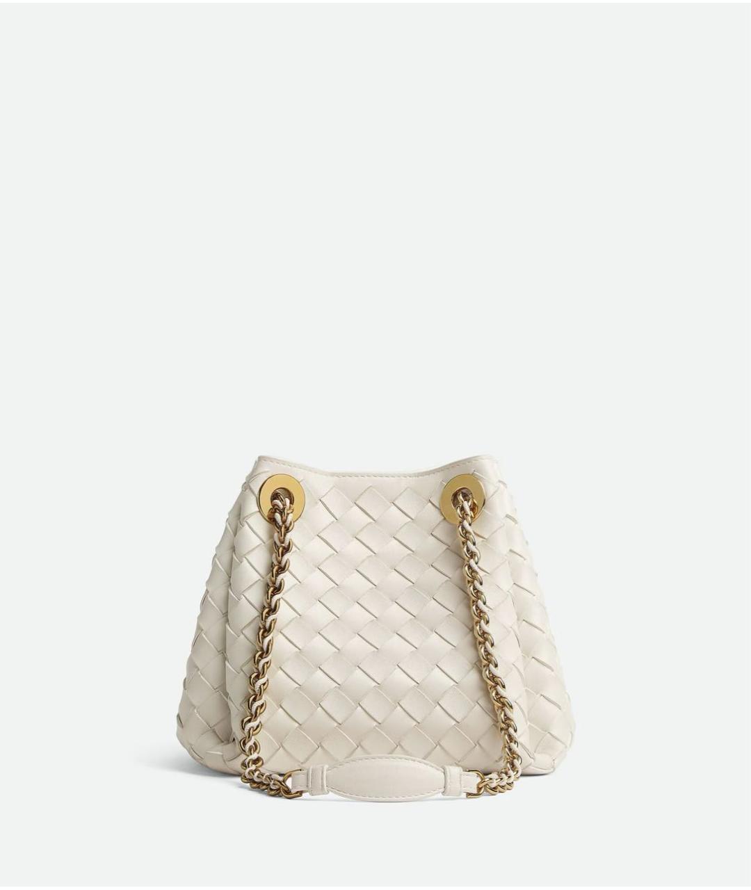 BOTTEGA VENETA Белая кожаная сумка через плечо, фото 8