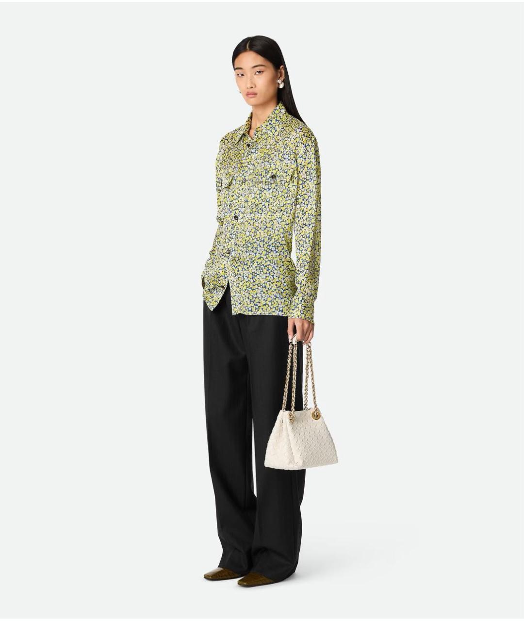 BOTTEGA VENETA Белая кожаная сумка через плечо, фото 6