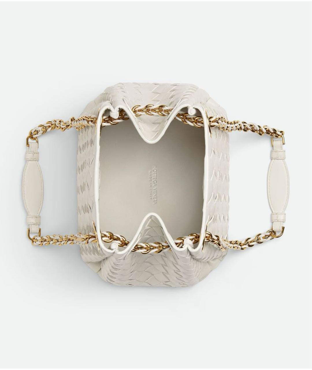 BOTTEGA VENETA Белая кожаная сумка через плечо, фото 3