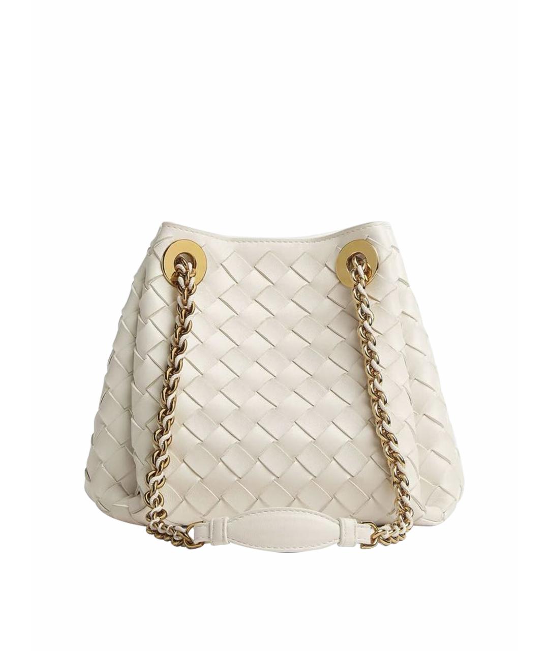 BOTTEGA VENETA Белая кожаная сумка через плечо, фото 1