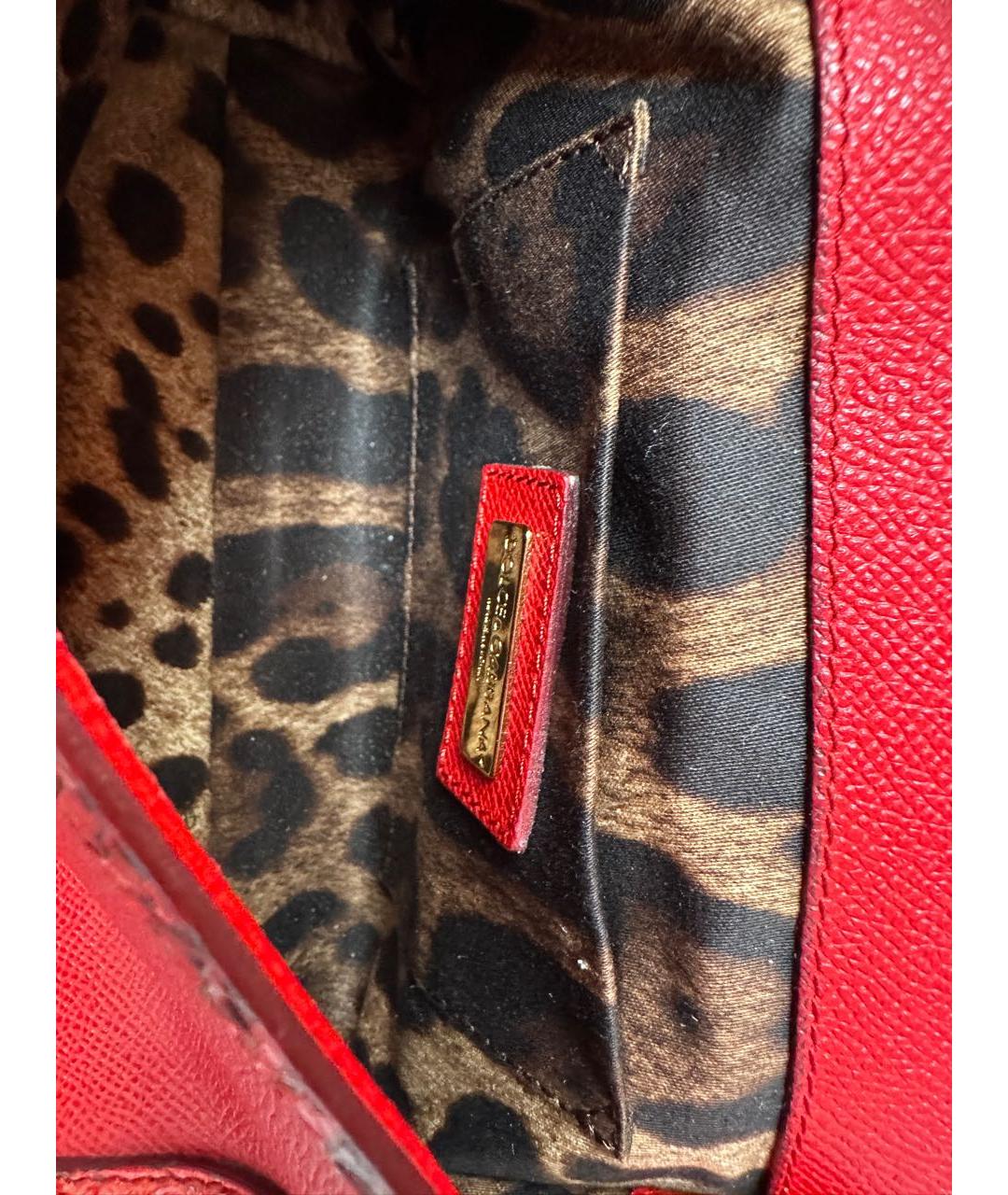 DOLCE&GABBANA Красная кожаная сумка с короткими ручками, фото 8