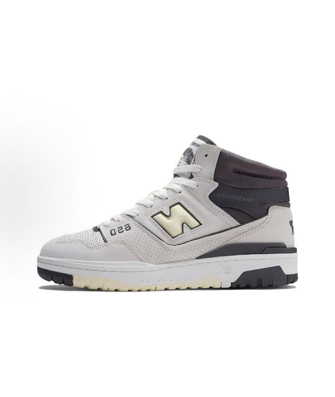 NEW BALANCE Бежевые кожаные высокие кроссовки / кеды, фото 3