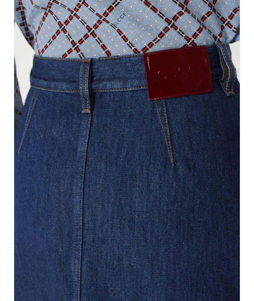 GUCCI Синяя юбка миди, фото 6