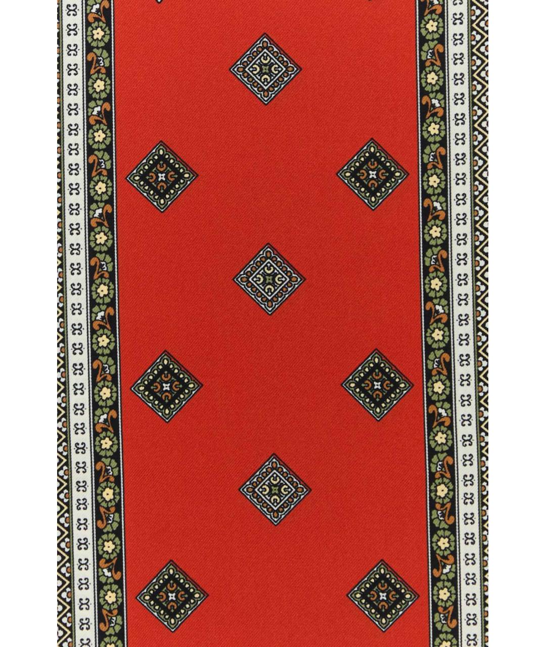 VALENTINO Красный шелковый шарф, фото 3