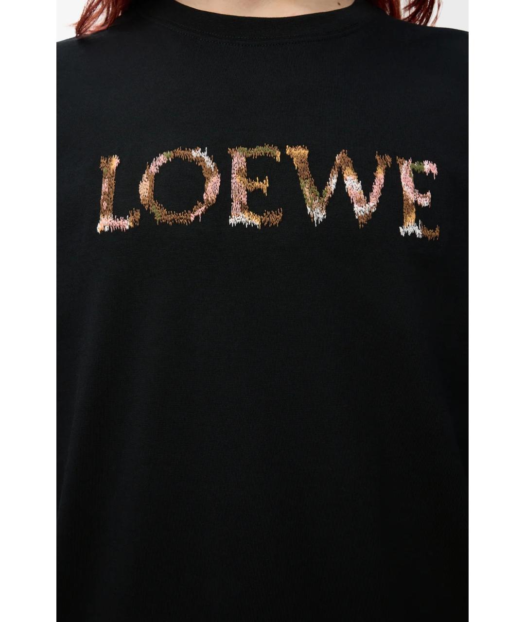 LOEWE Черная хлопковая футболка, фото 5
