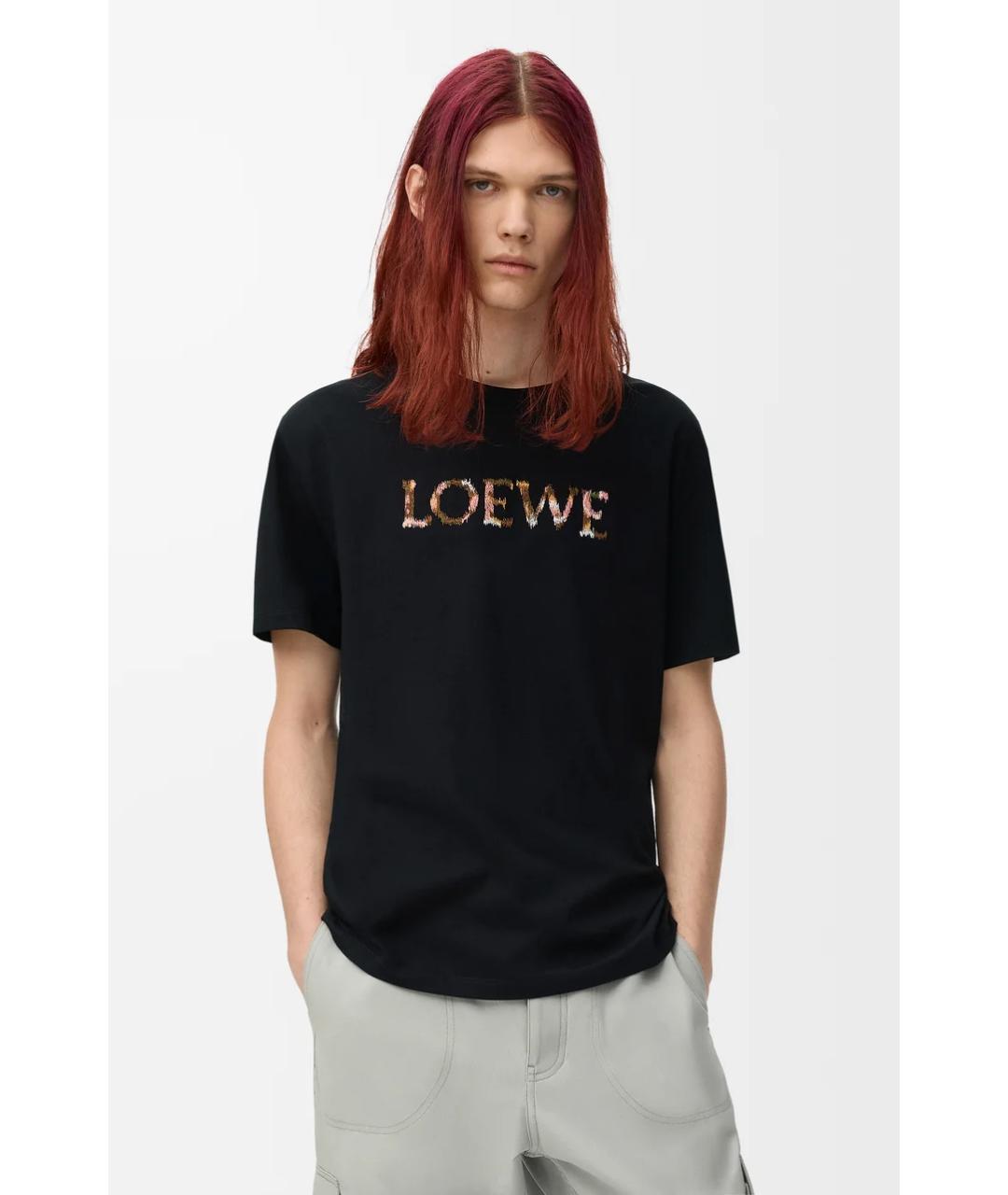 LOEWE Черная хлопковая футболка, фото 3