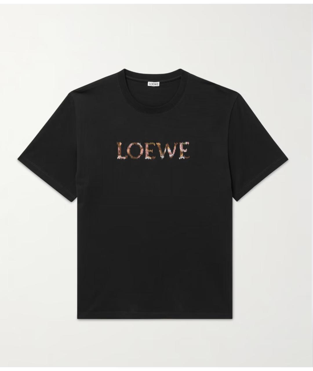 LOEWE Черная хлопковая футболка, фото 6