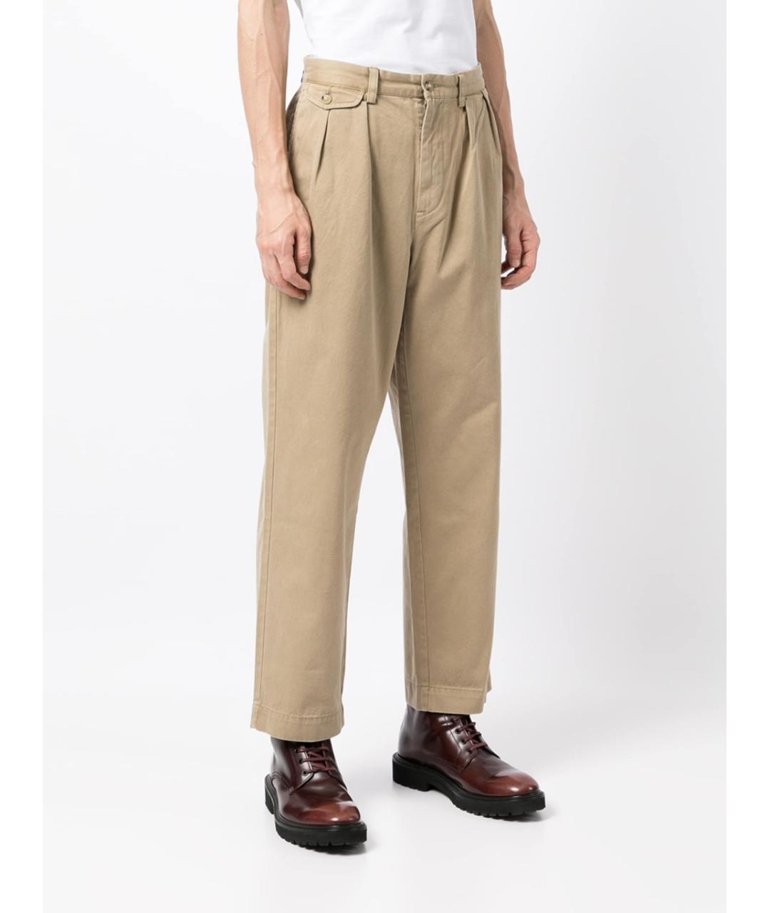 POLO RALPH LAUREN Бежевые хлопковые повседневные брюки, фото 4