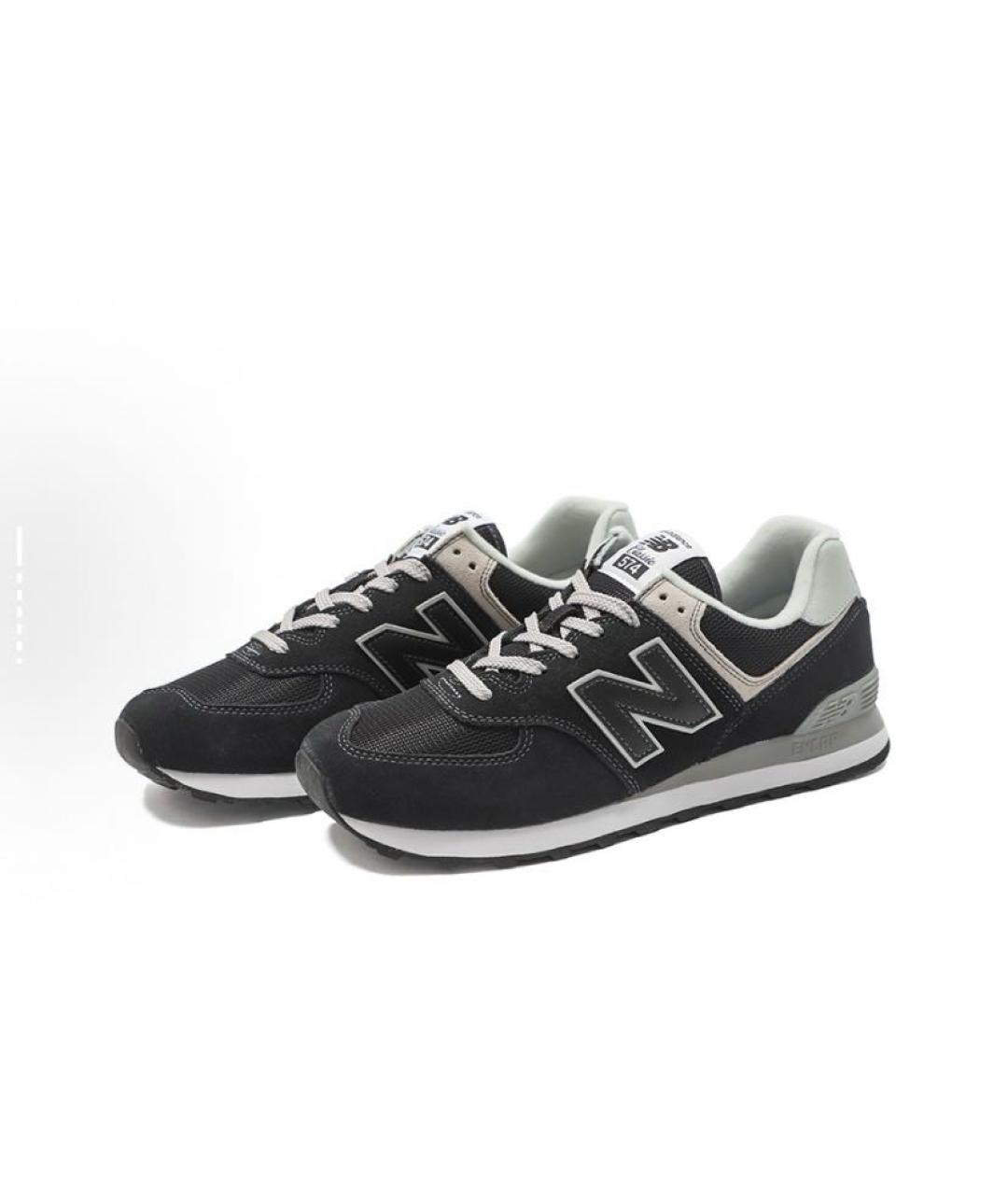 NEW BALANCE Черные замшевые низкие кроссовки / кеды, фото 4