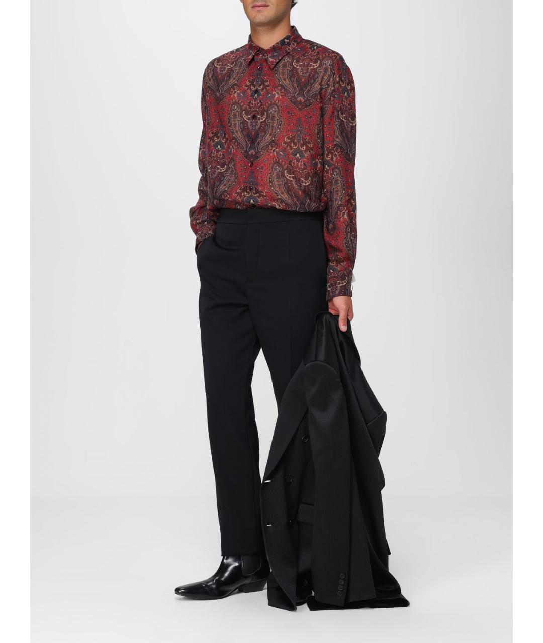 SAINT LAURENT Черные шерстяные классические брюки, фото 3