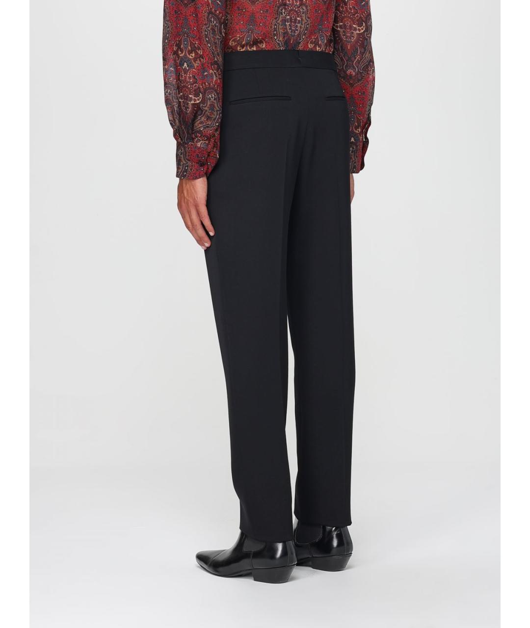 SAINT LAURENT Черные шерстяные классические брюки, фото 4