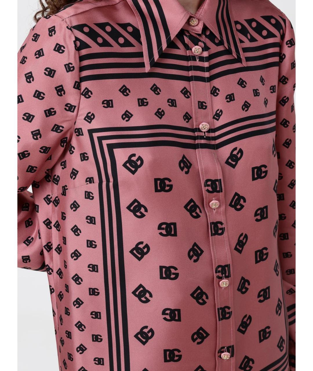 DOLCE&GABBANA Розовая шелковая рубашка, фото 6