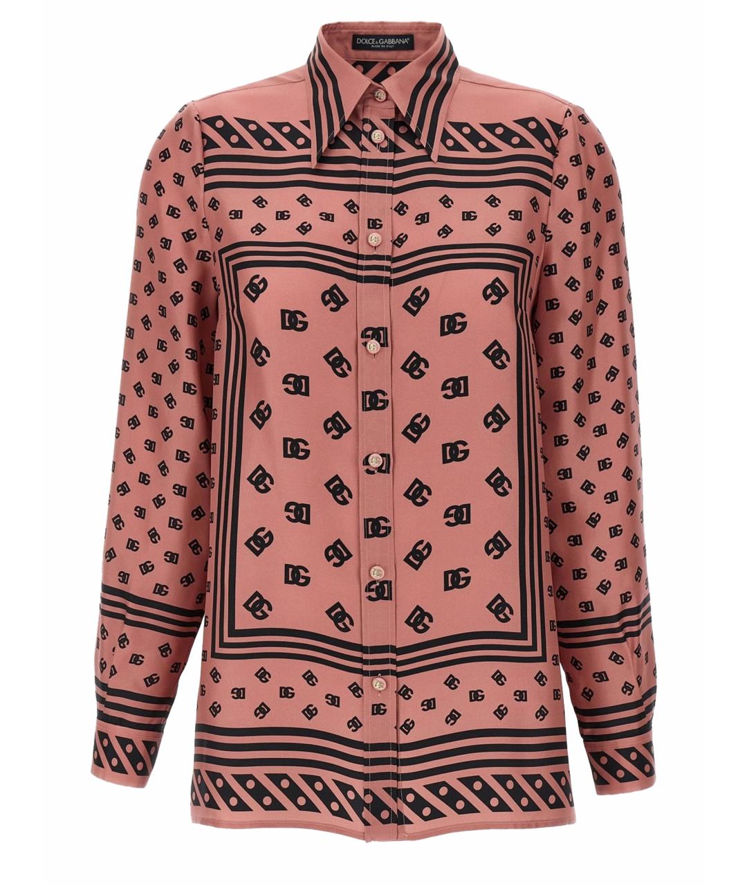 DOLCE&GABBANA Розовая шелковая рубашка, фото 1