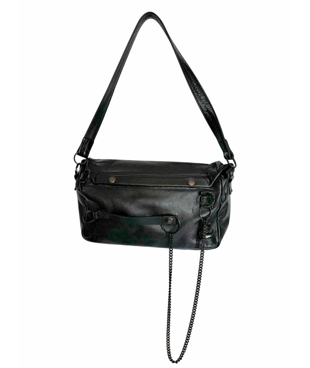 ANN DEMEULEMEESTER Черная кожаная сумка с короткими ручками, фото 1