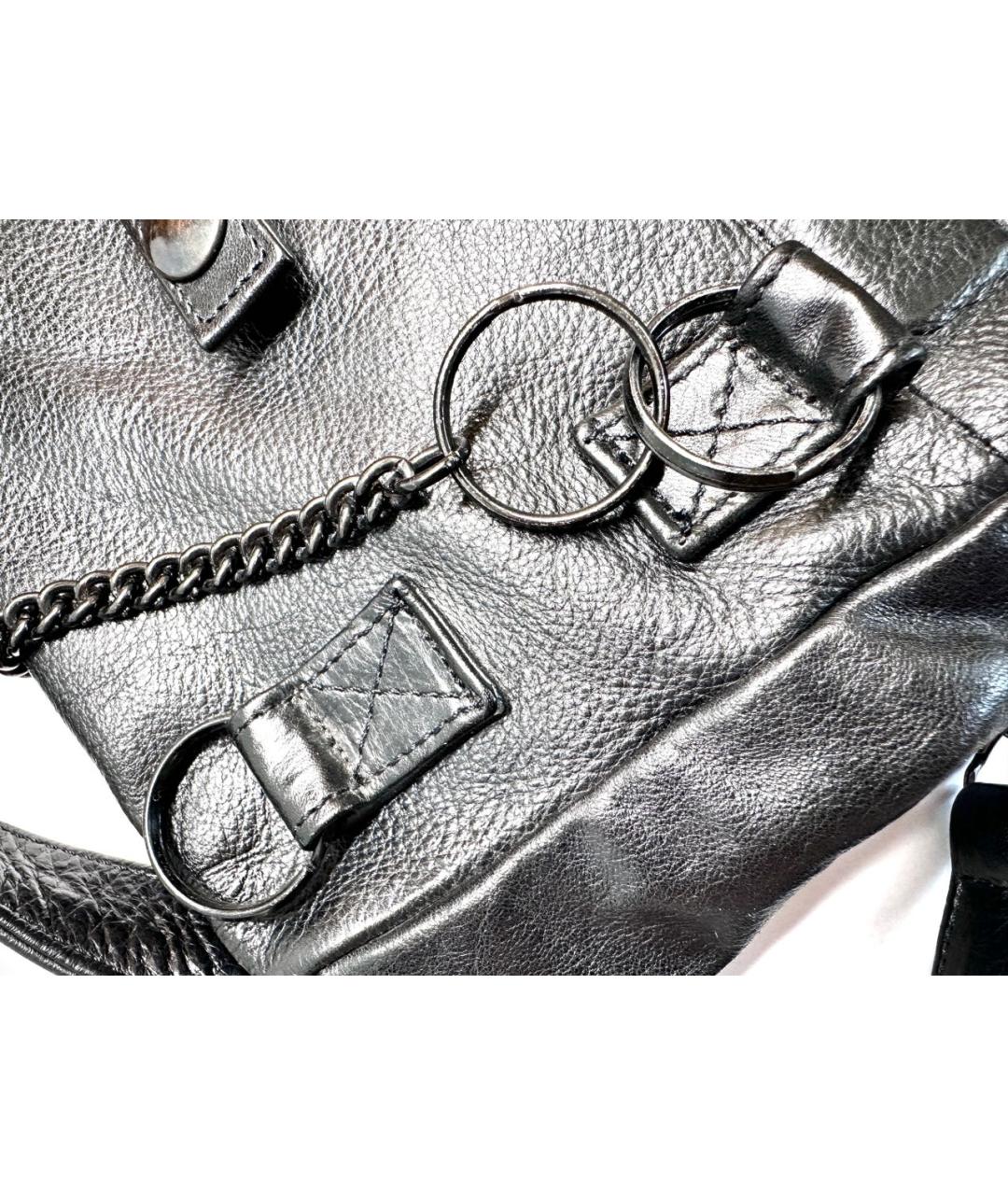ANN DEMEULEMEESTER Черная кожаная сумка с короткими ручками, фото 6