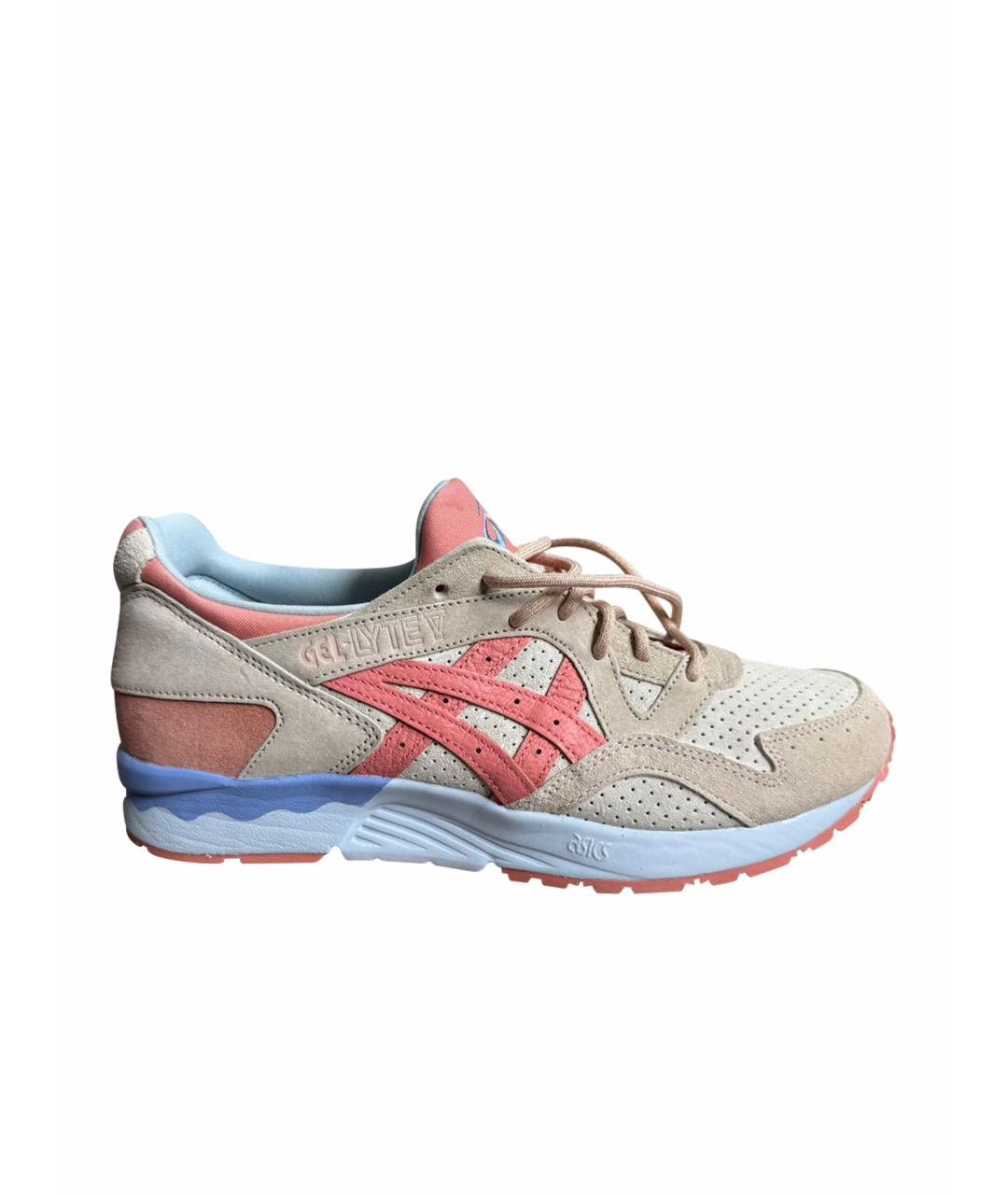 ASICS Бежевые замшевые низкие кроссовки / кеды, фото 1
