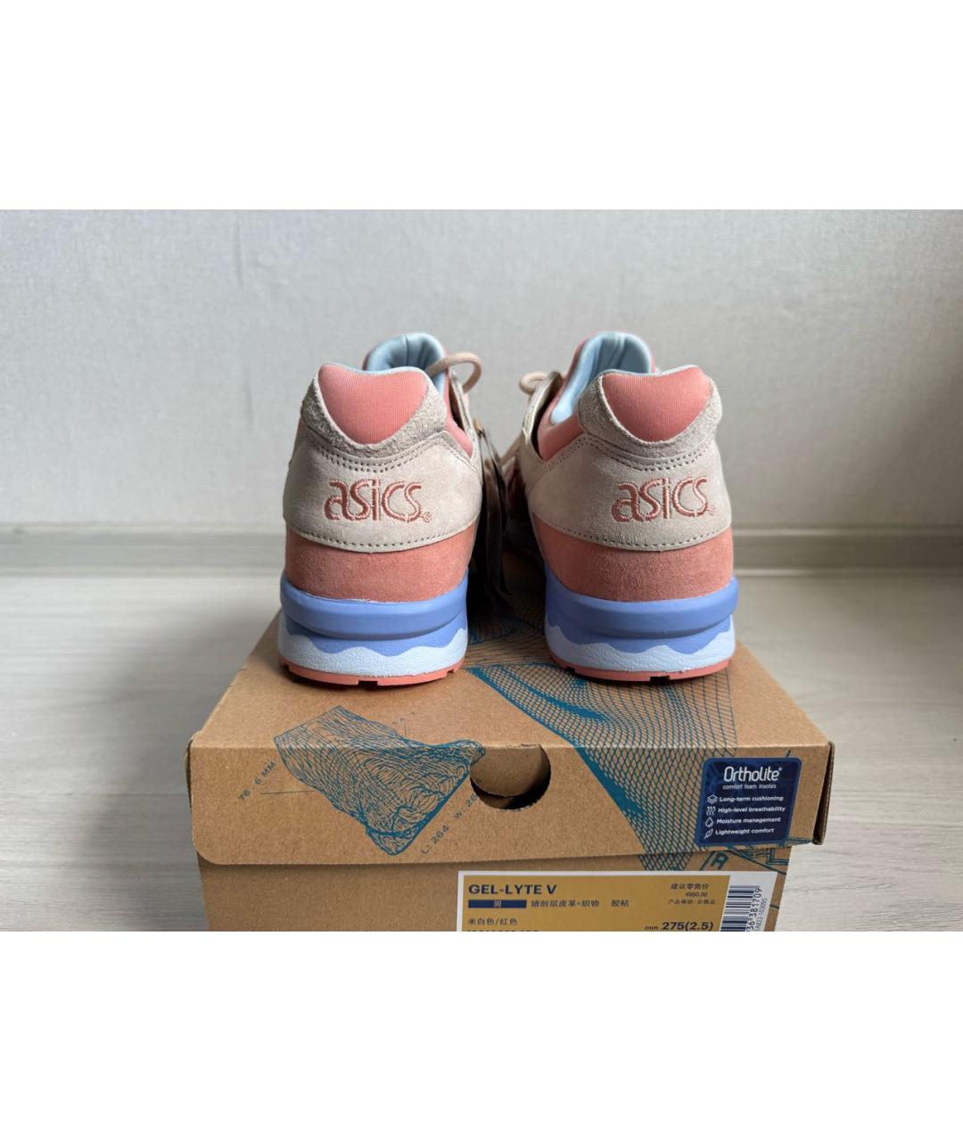 ASICS Бежевые замшевые низкие кроссовки / кеды, фото 4