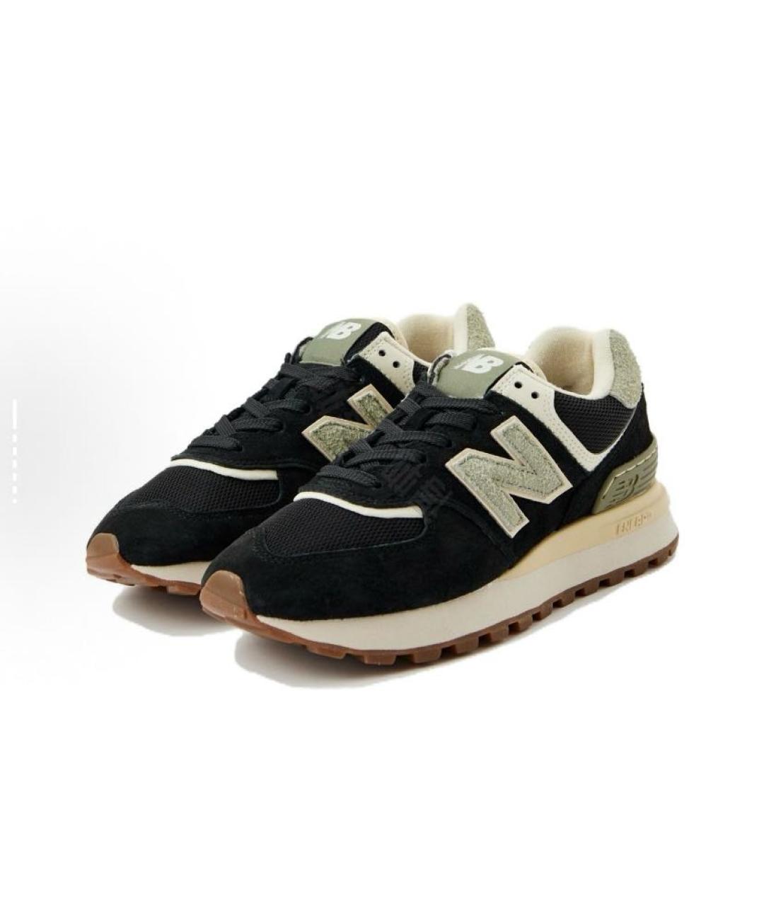 NEW BALANCE Черные замшевые низкие кроссовки / кеды, фото 3