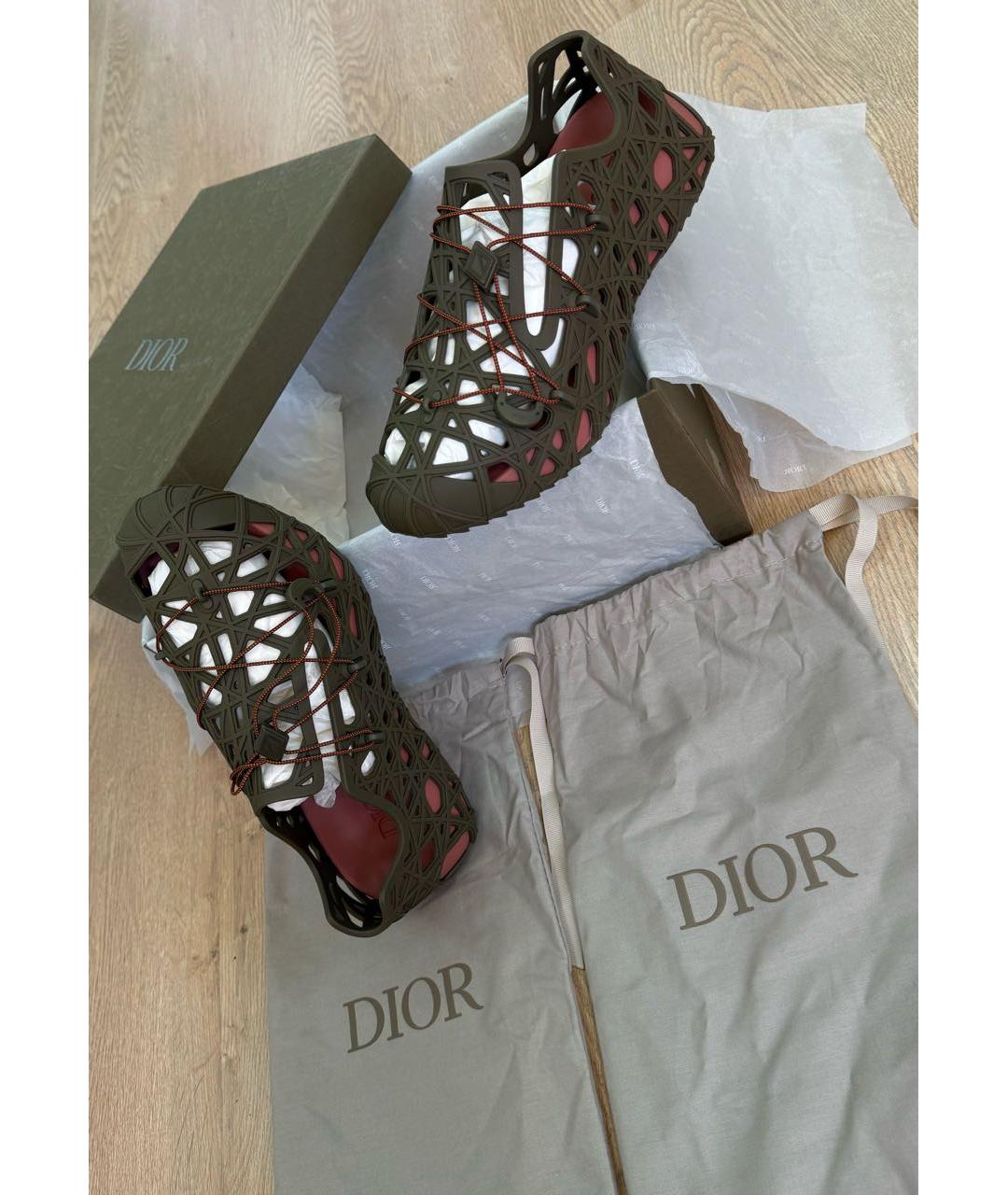 CHRISTIAN DIOR Хаки резиновые сандалии, фото 7
