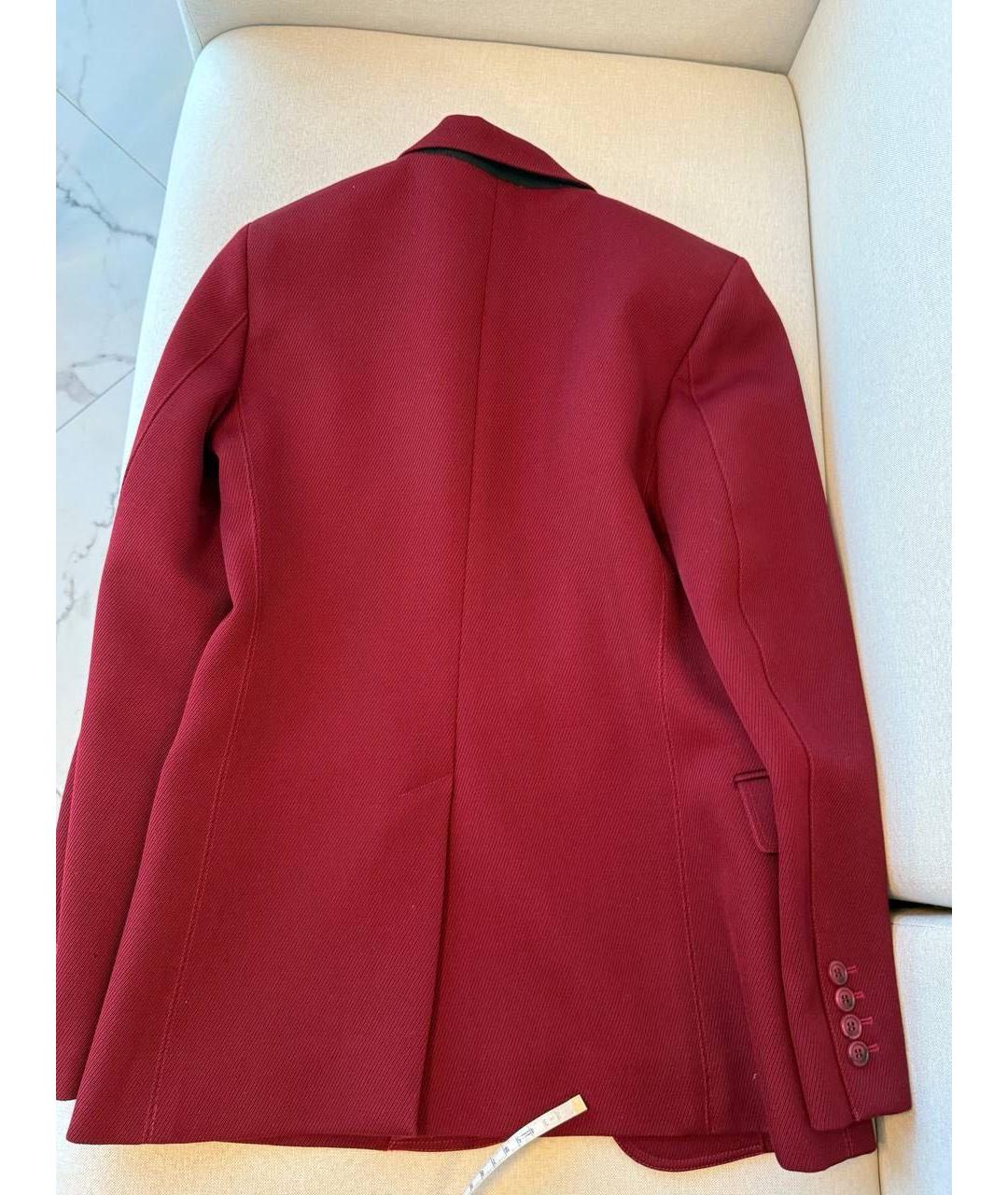 CELINE Бордовый шерстяной костюм с брюками, фото 4