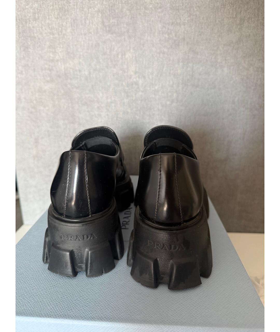 PRADA Черные кожаные лоферы, фото 4
