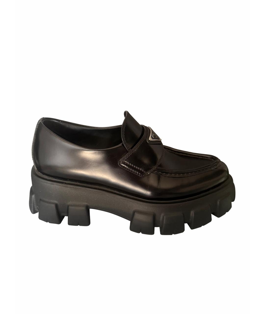 PRADA Черные кожаные лоферы, фото 1