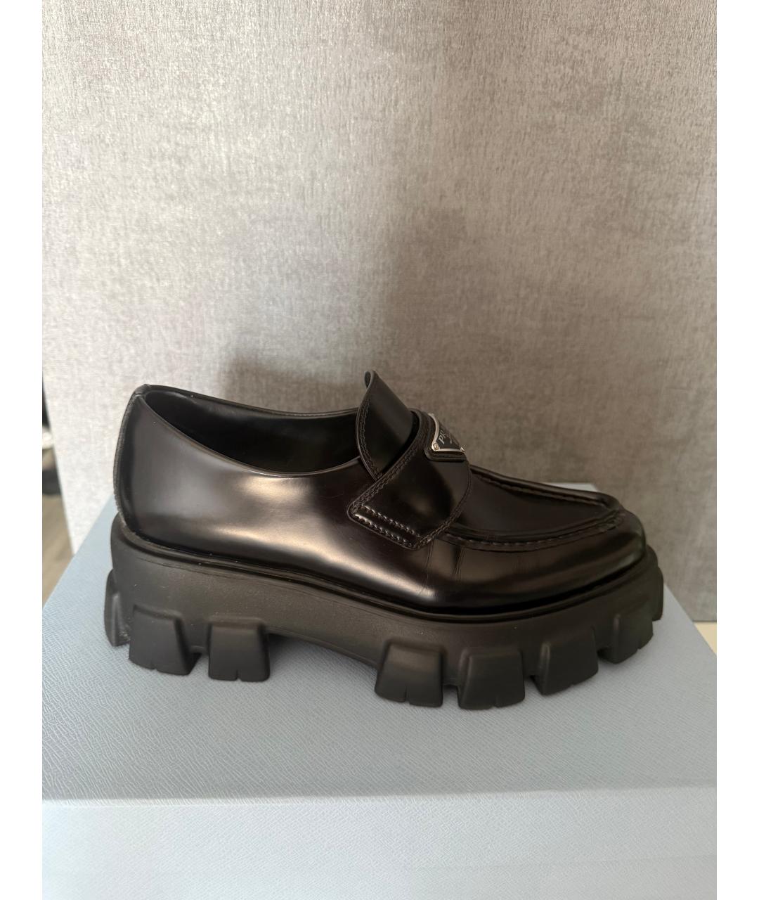 PRADA Черные кожаные лоферы, фото 5