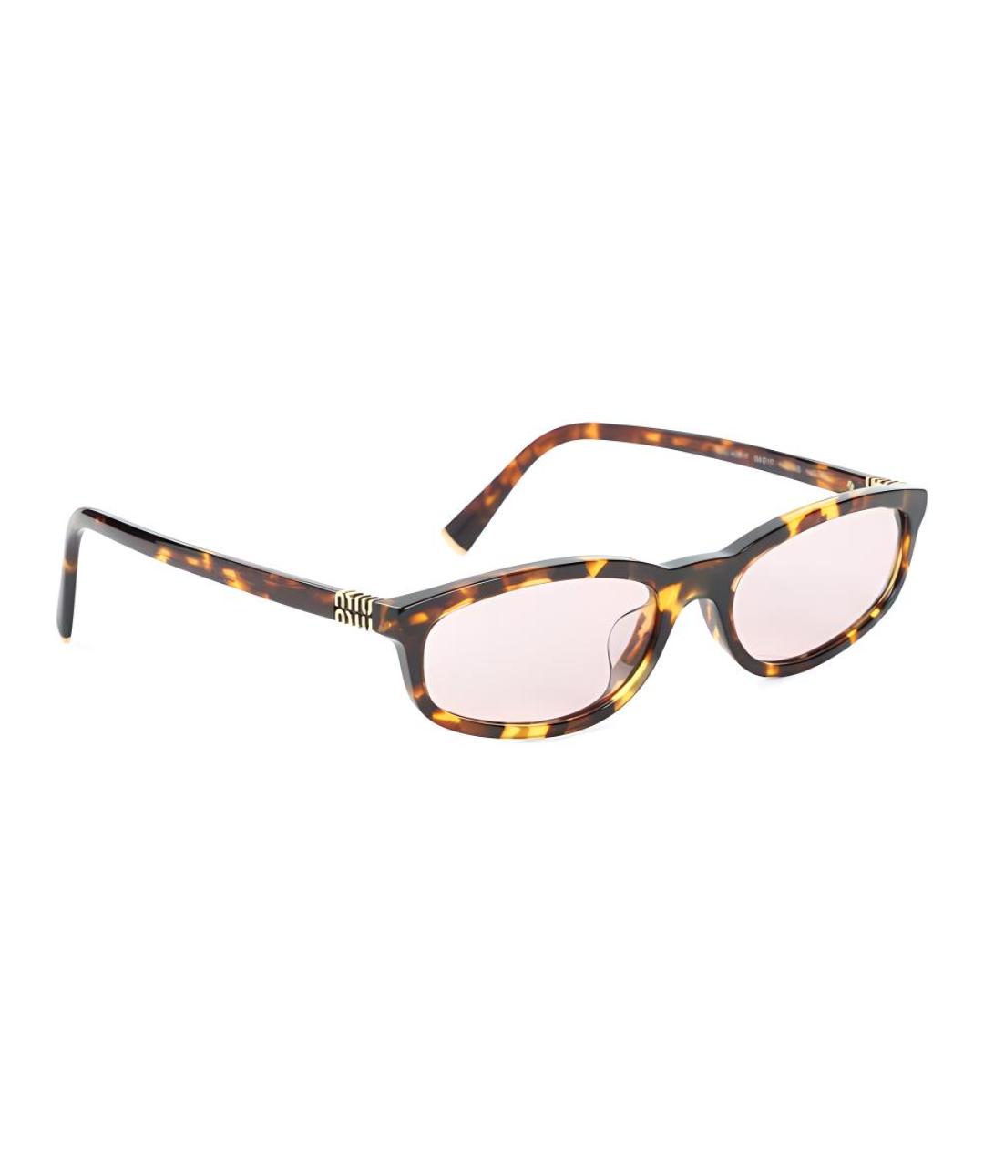 MIU MIU Коричневые пластиковые солнцезащитные очки, фото 2
