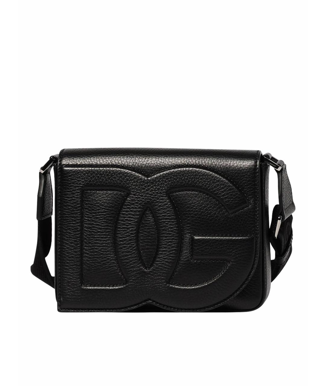 DOLCE&GABBANA Черная кожаная сумка на плечо, фото 1