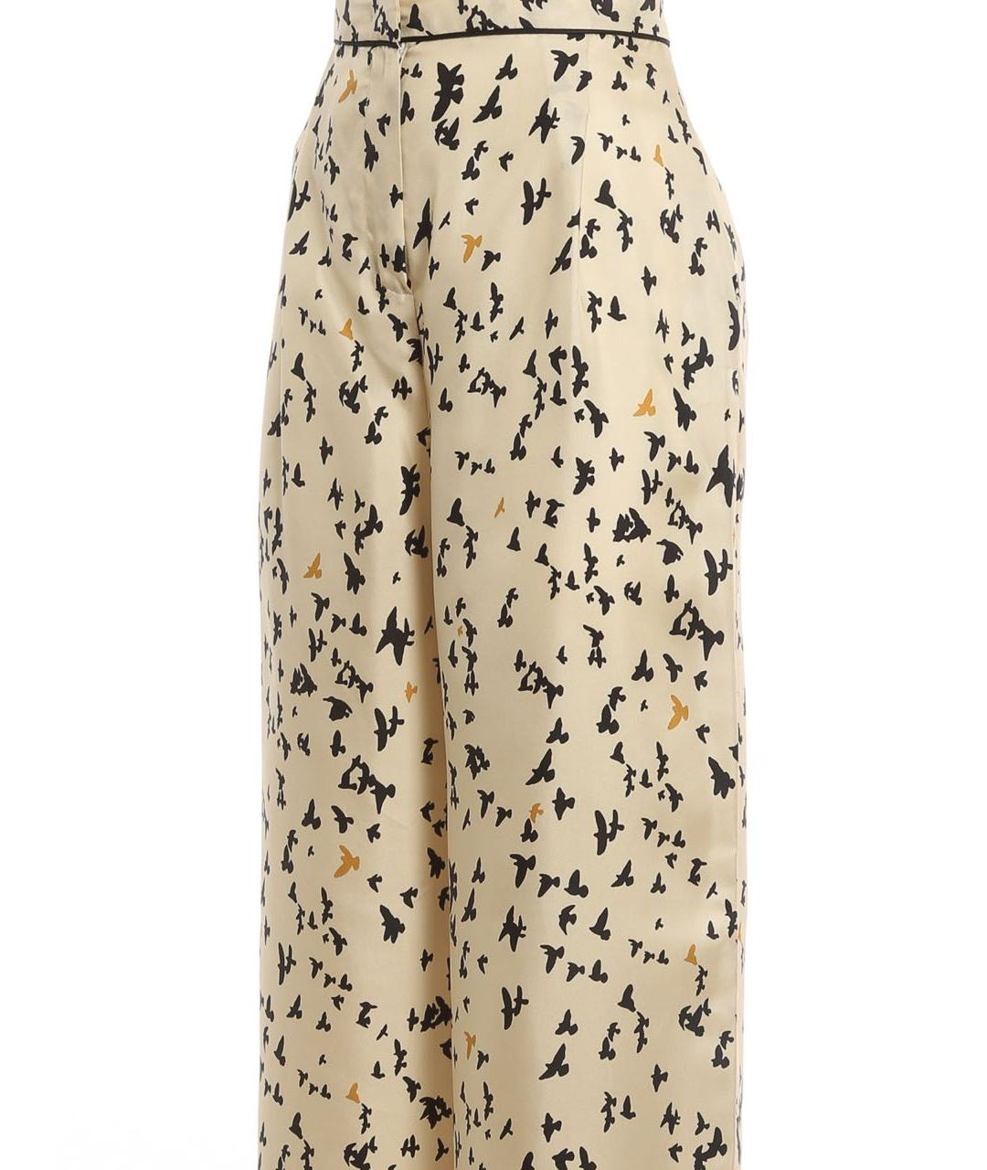 MAX MARA STUDIO Бежевые шелковые брюки широкие, фото 2