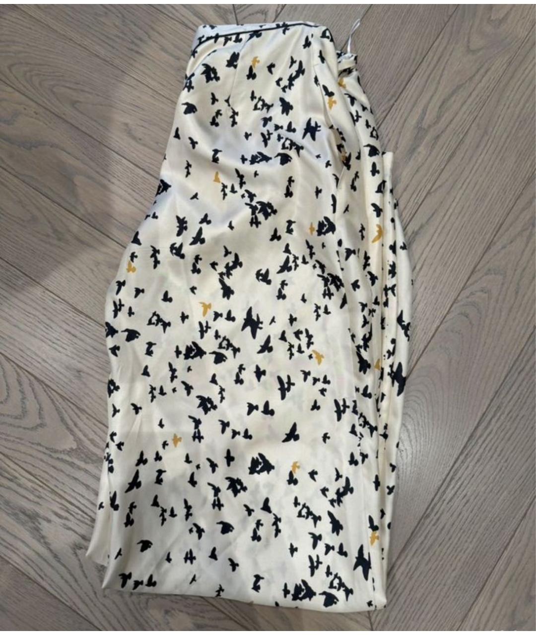 MAX MARA STUDIO Бежевые шелковые брюки широкие, фото 5