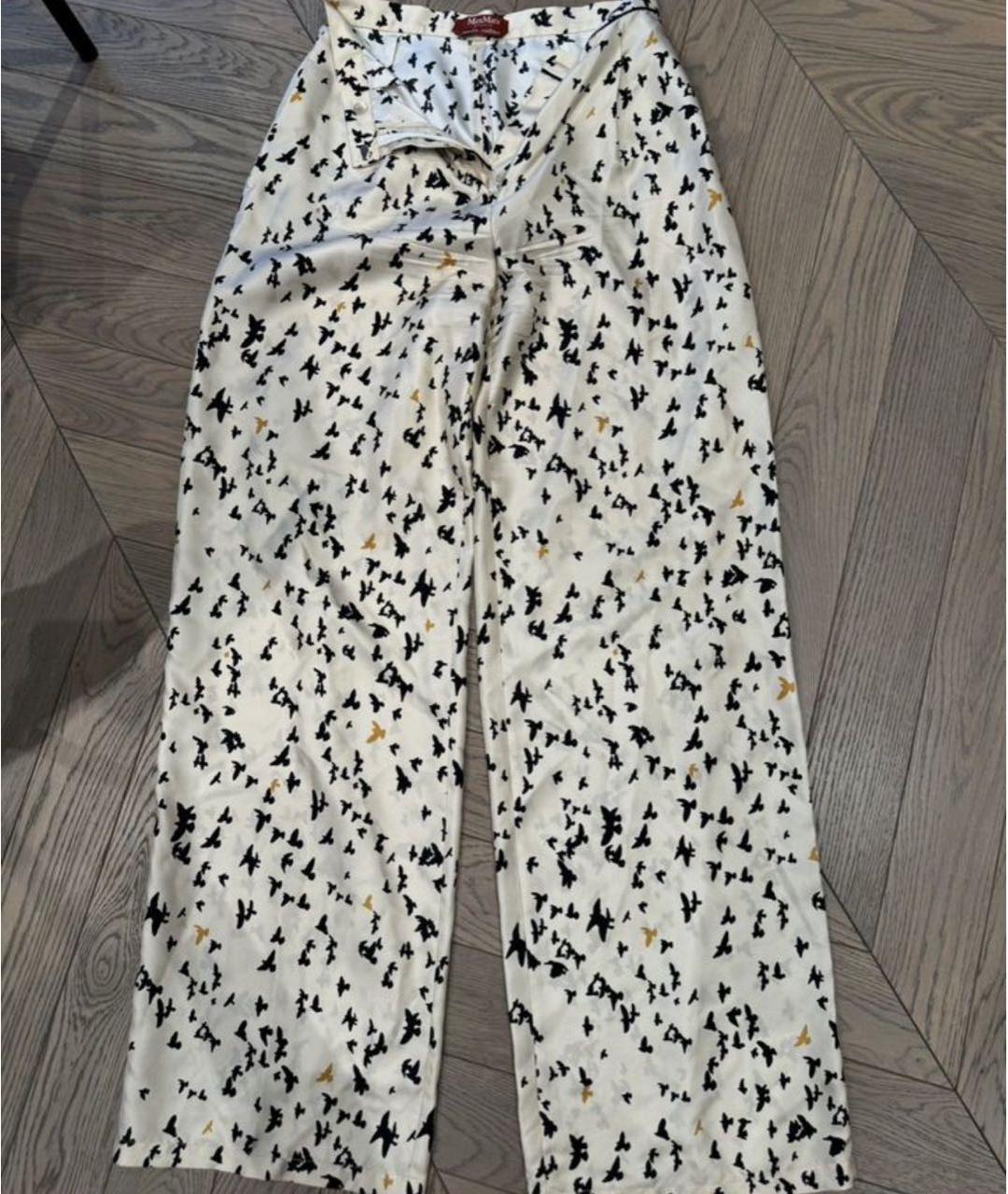 MAX MARA STUDIO Бежевые шелковые брюки широкие, фото 3