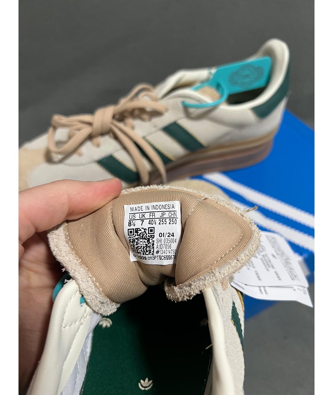 ADIDAS Бежевые кожаные кеды, фото 4