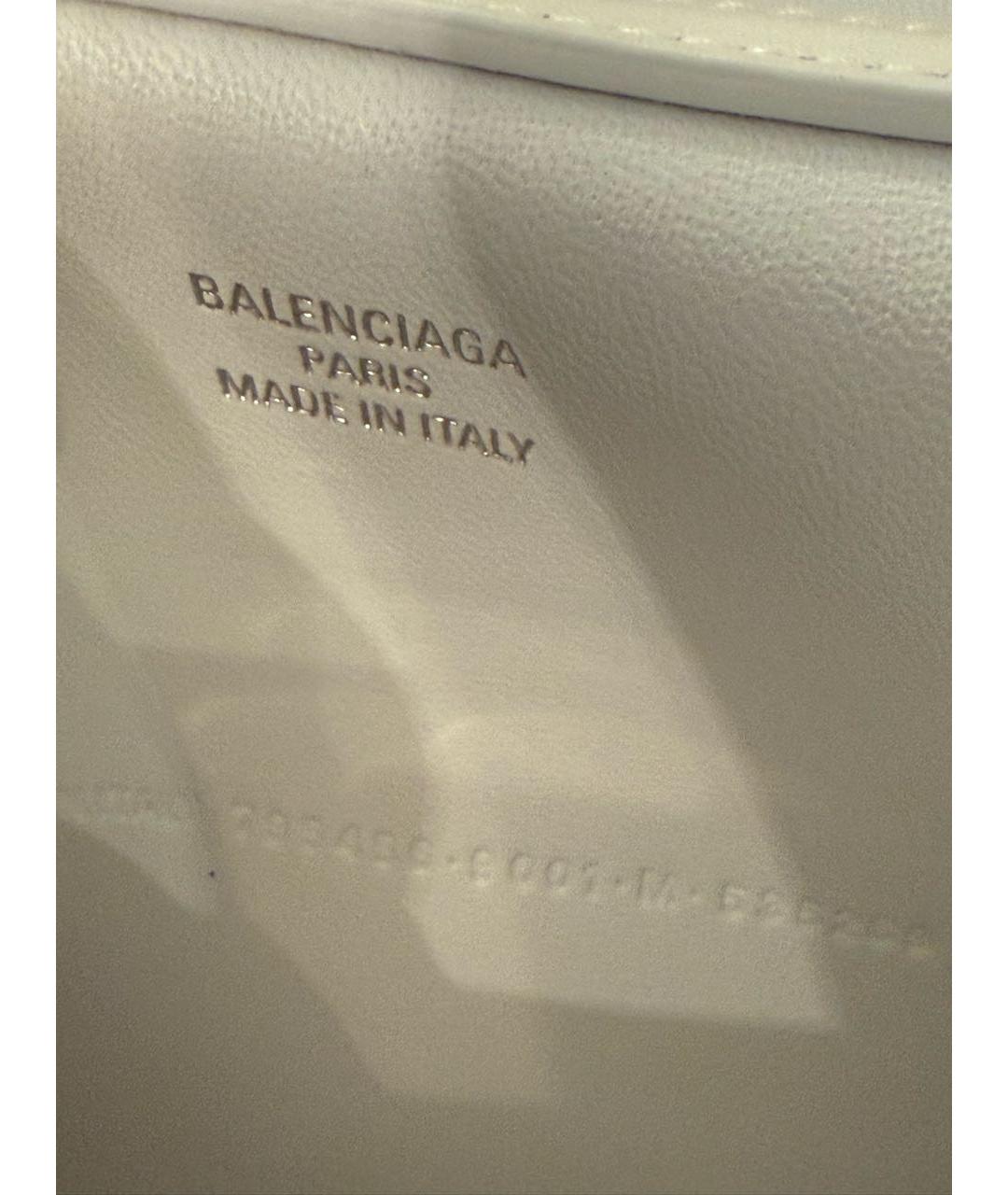 BALENCIAGA Белая кожаная сумка с короткими ручками, фото 3