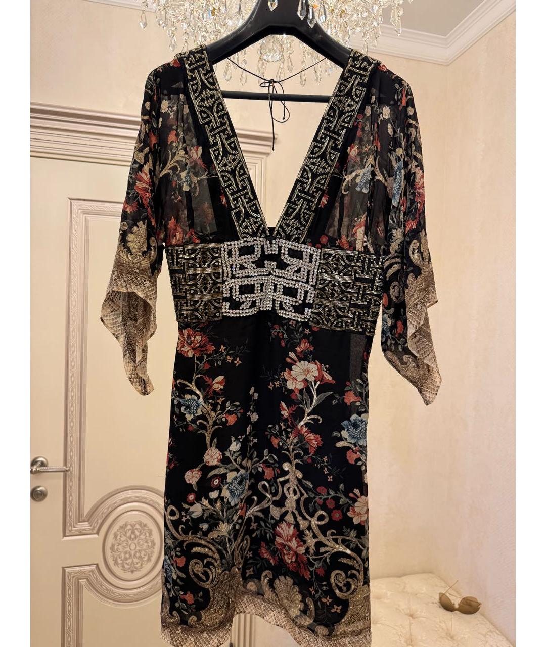 ROBERTO CAVALLI Черное шелковое коктейльное платье, фото 7