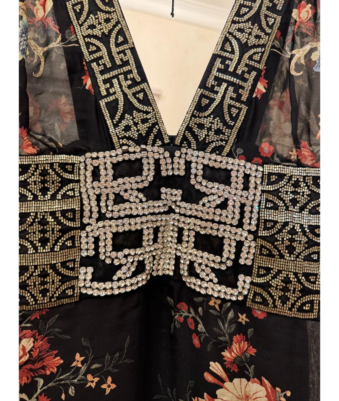 ROBERTO CAVALLI Черное шелковое коктейльное платье, фото 4