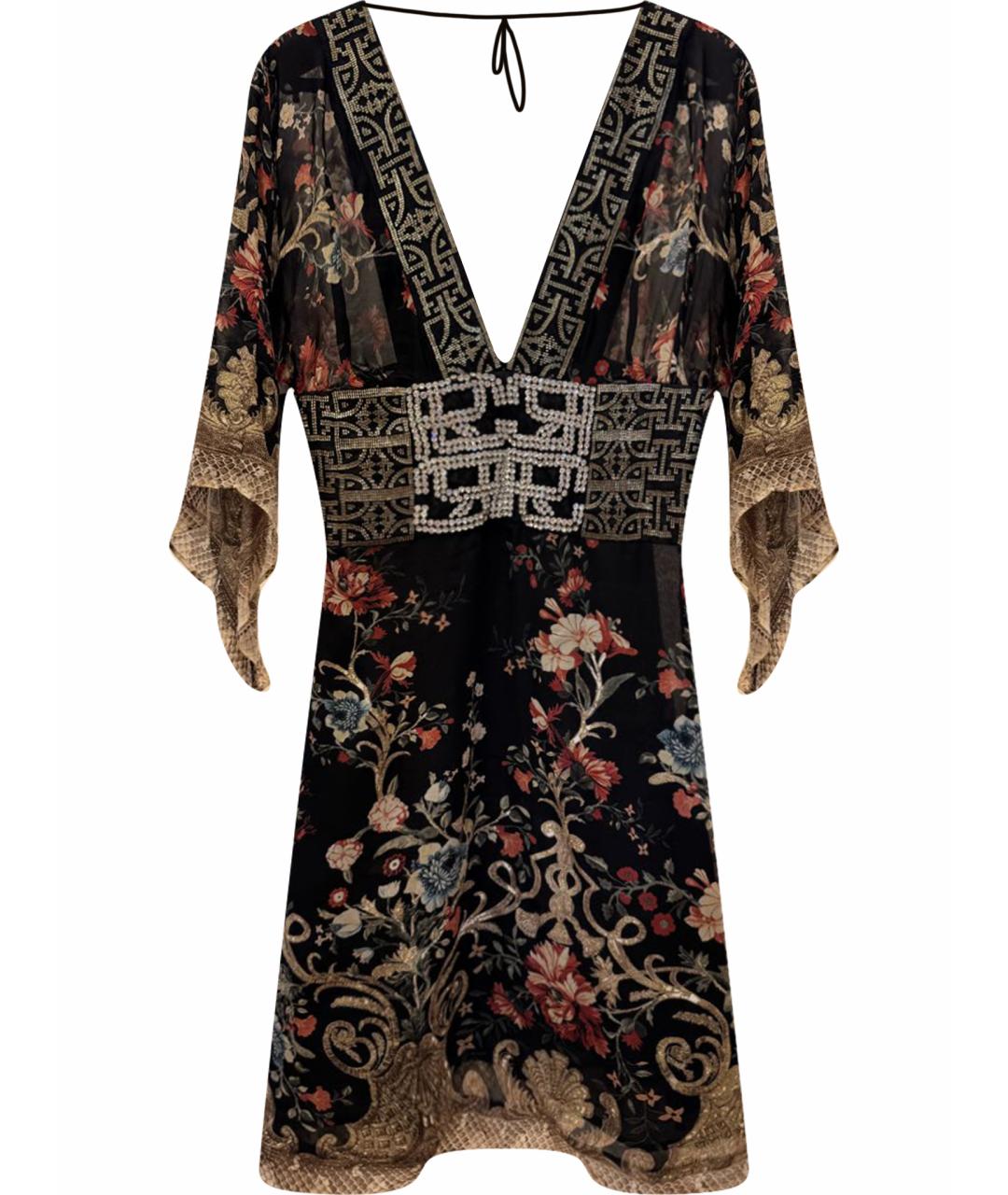 ROBERTO CAVALLI Черное шелковое коктейльное платье, фото 1