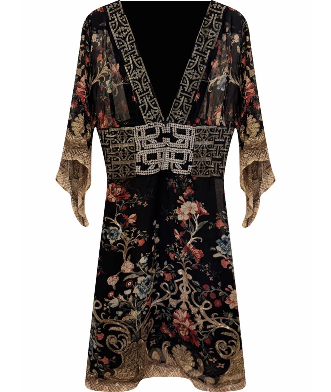 ROBERTO CAVALLI Черное шелковое коктейльное платье, фото 8