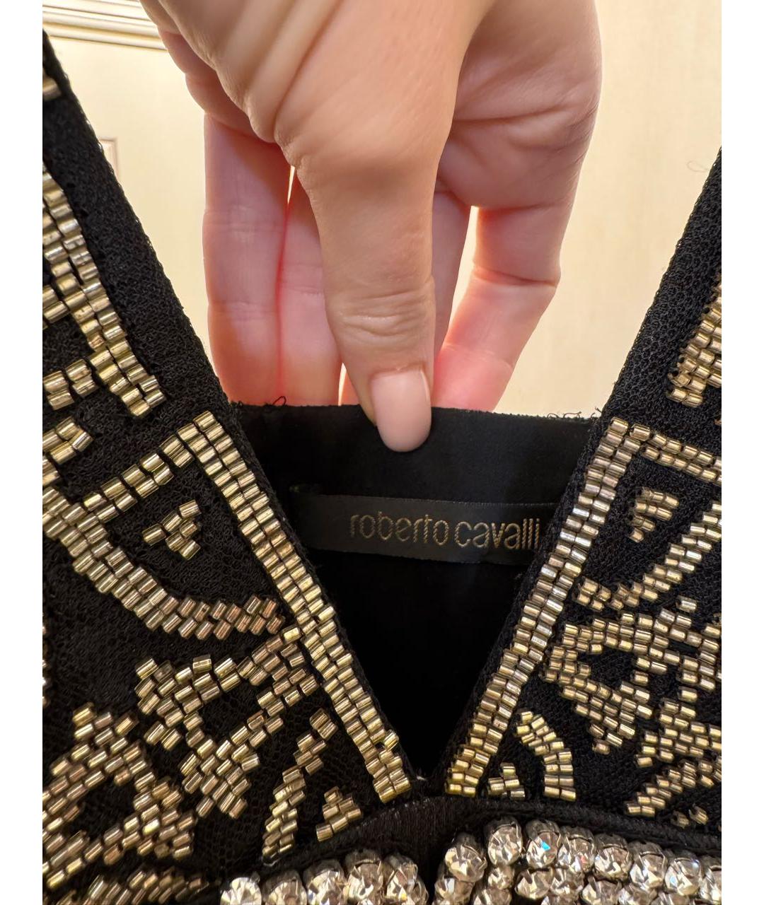 ROBERTO CAVALLI Черное шелковое коктейльное платье, фото 3
