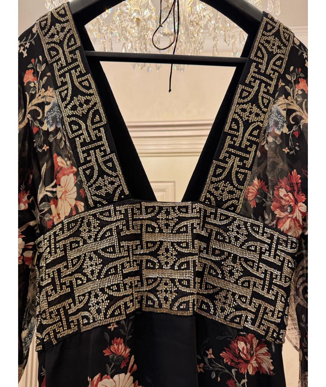 ROBERTO CAVALLI Черное шелковое коктейльное платье, фото 5
