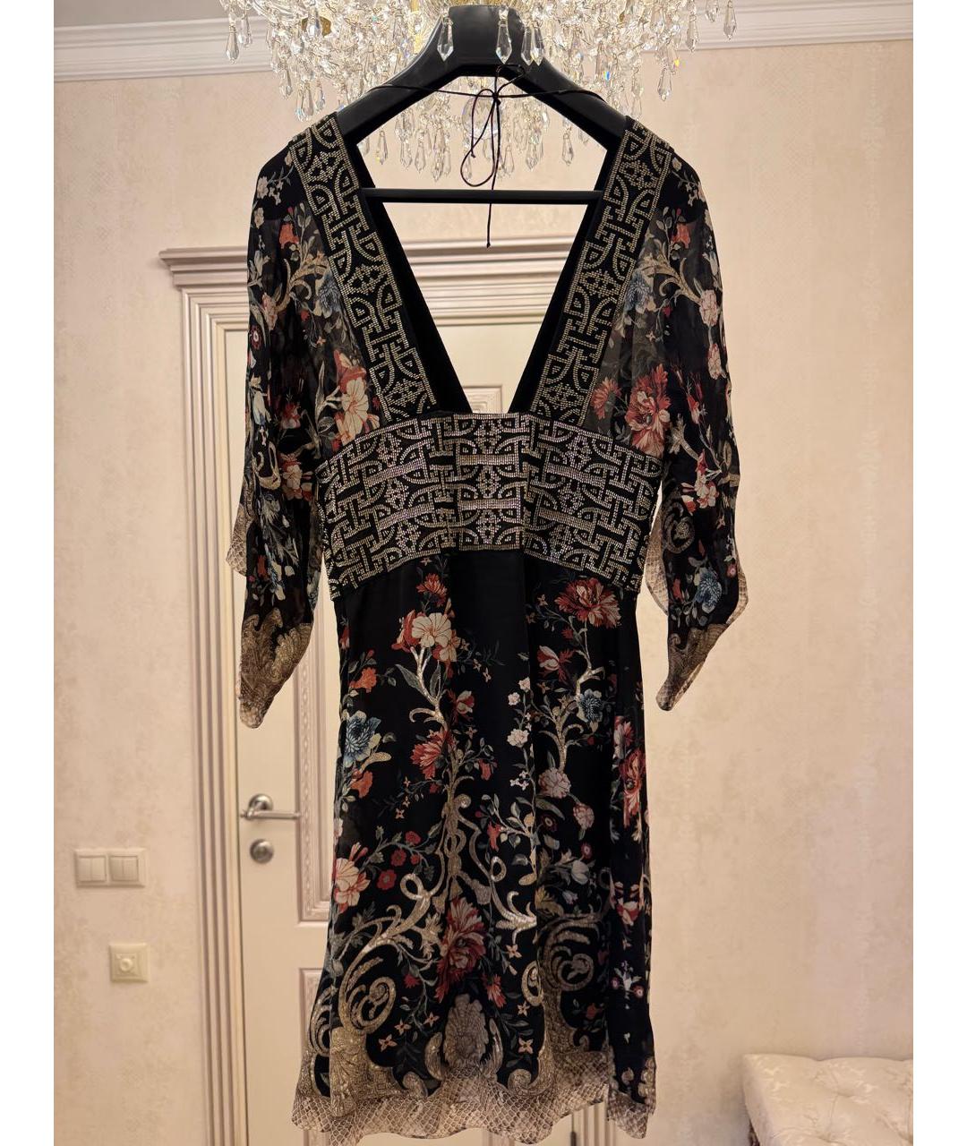 ROBERTO CAVALLI Черное шелковое коктейльное платье, фото 2